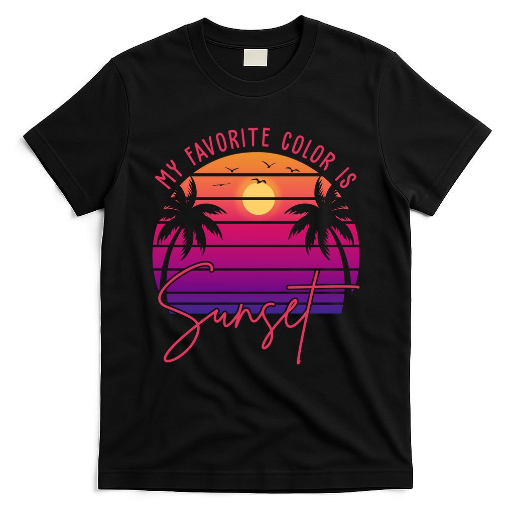 My Favorite Color Is Sunset Summer Retro T-Shirt
