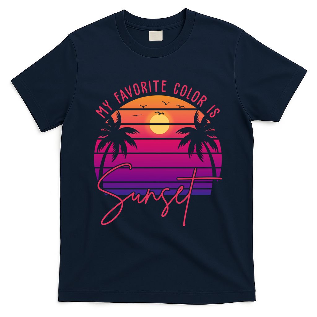 My Favorite Color Is Sunset Summer Retro T-Shirt