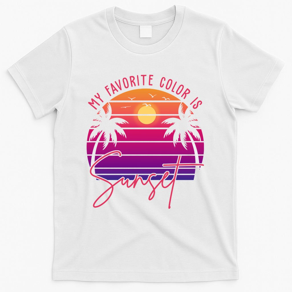 My Favorite Color Is Sunset Summer Retro T-Shirt