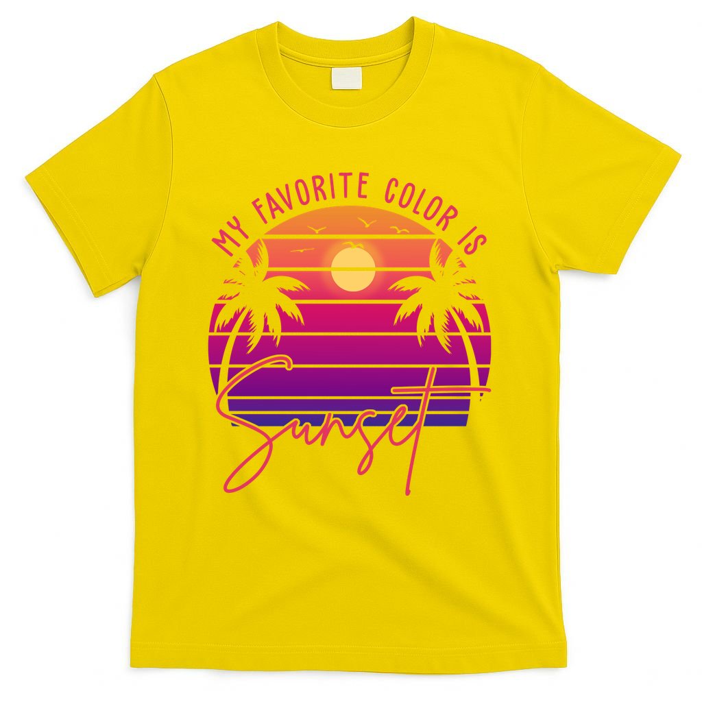 My Favorite Color Is Sunset Summer Retro T-Shirt