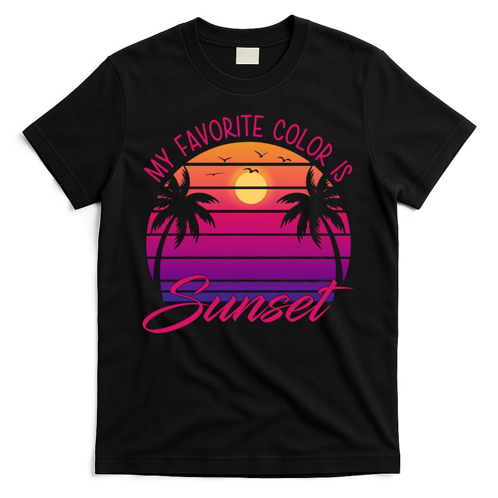 My Favorite Color Is Sunset Retro Summer T-Shirt