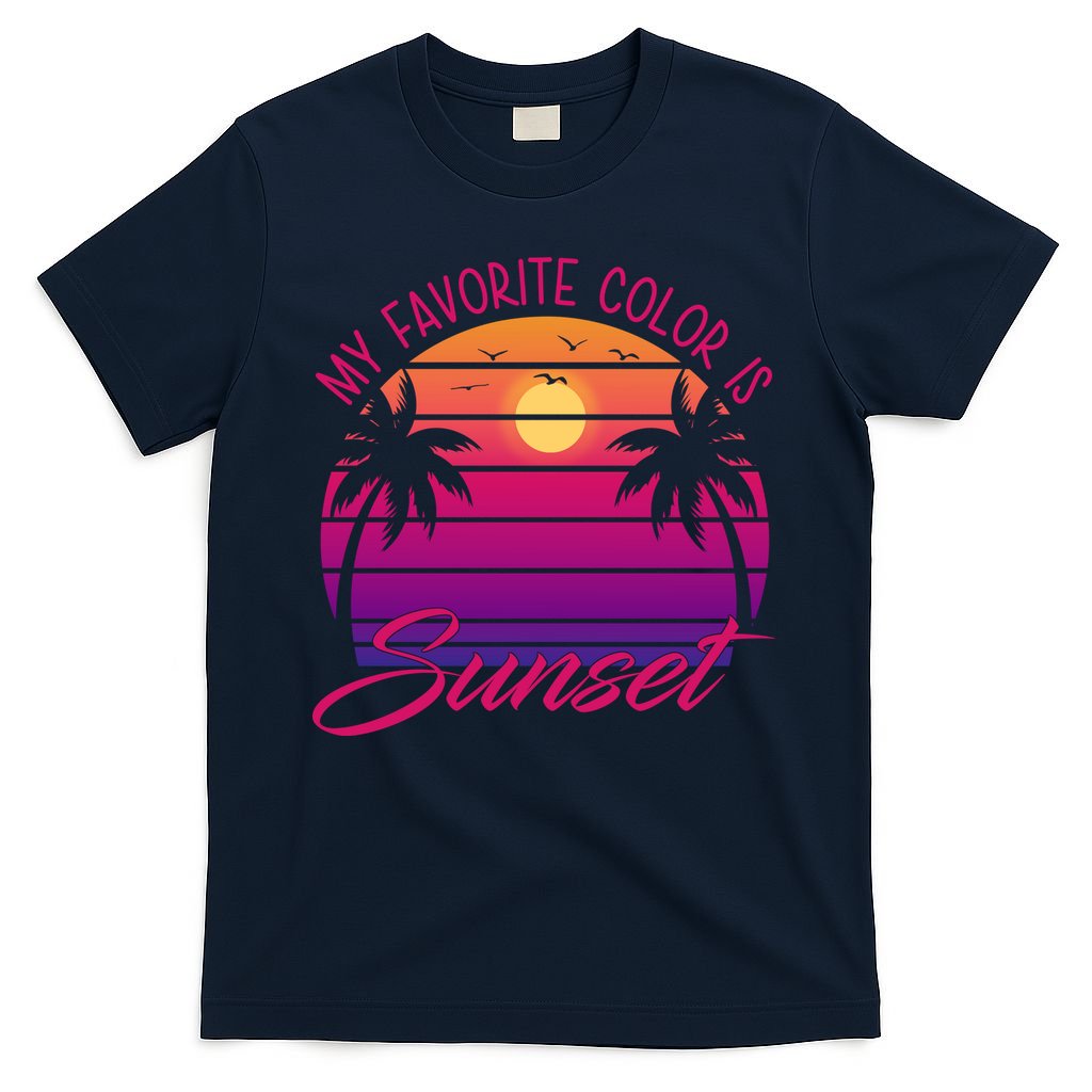 My Favorite Color Is Sunset Retro Summer T-Shirt