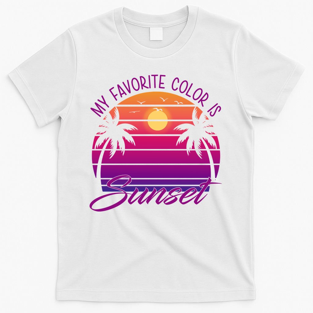 My Favorite Color Is Sunset Retro Summer T-Shirt