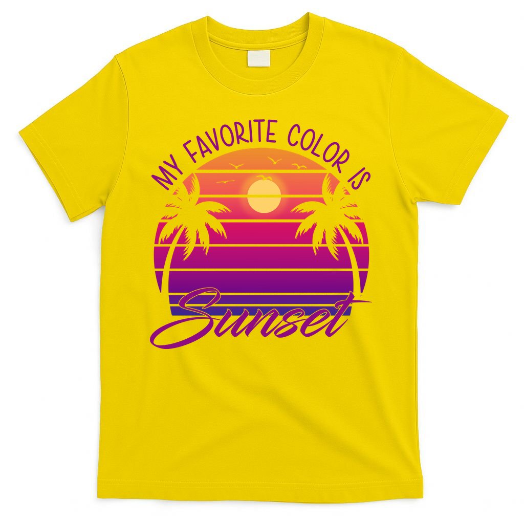 My Favorite Color Is Sunset Retro Summer T-Shirt