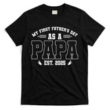 My First Fathers Day As A Papi EST 2025 Expecting New Dad T-Shirt