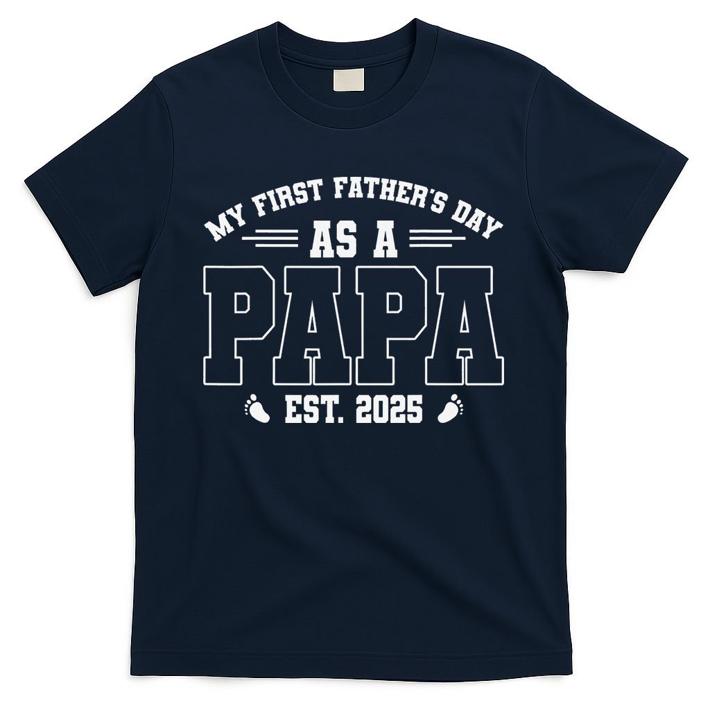 My First Fathers Day As A Papi EST 2025 Expecting New Dad T-Shirt