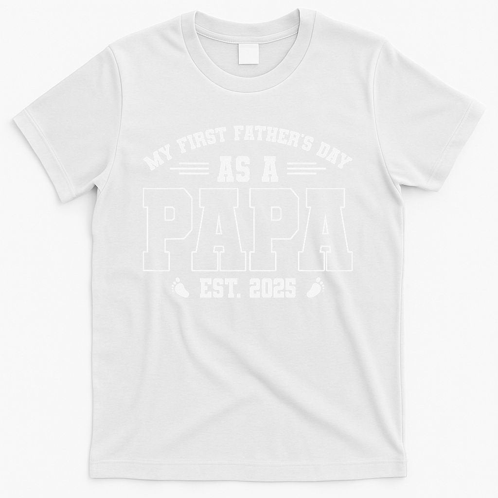 My First Fathers Day As A Papi EST 2025 Expecting New Dad T-Shirt