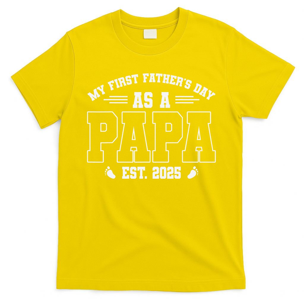 My First Fathers Day As A Papi EST 2025 Expecting New Dad T-Shirt