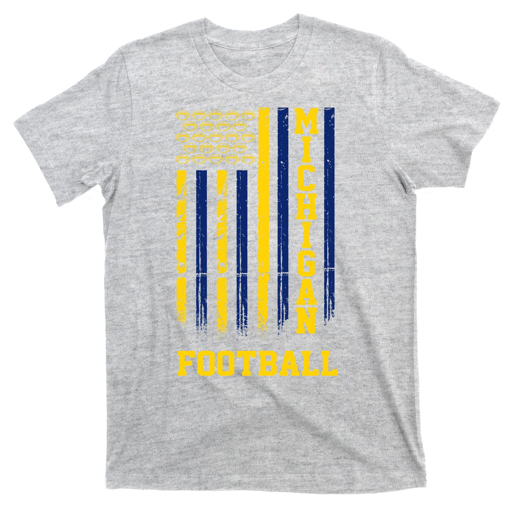 Michigan Football Fan American Flag T-Shirt