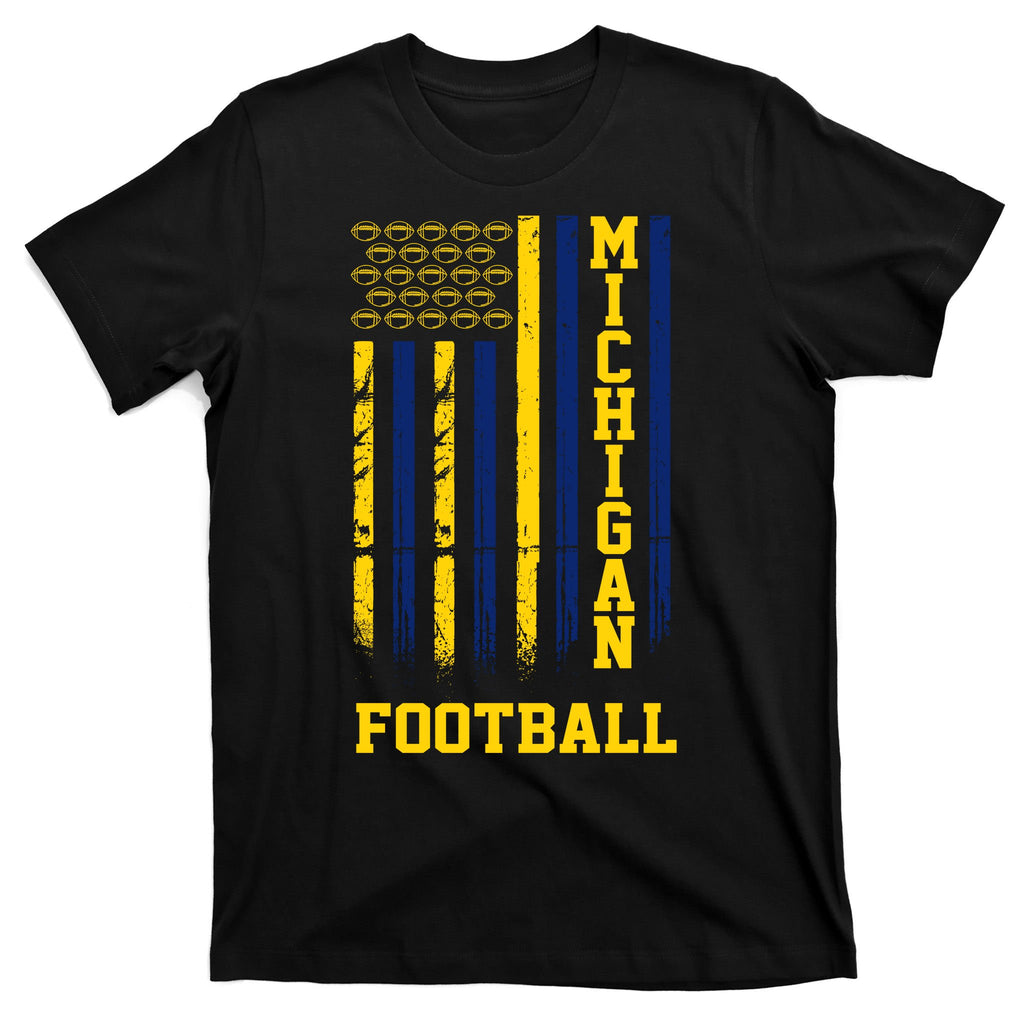 Michigan Football Fan American Flag T-Shirt