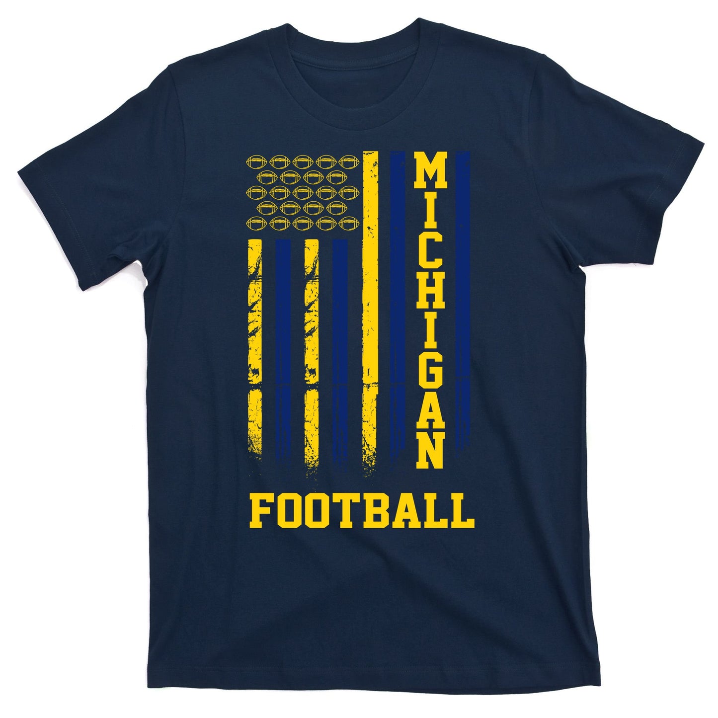 Michigan Football Fan American Flag T-Shirt