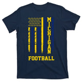 Michigan Football Fan American Flag T-Shirt