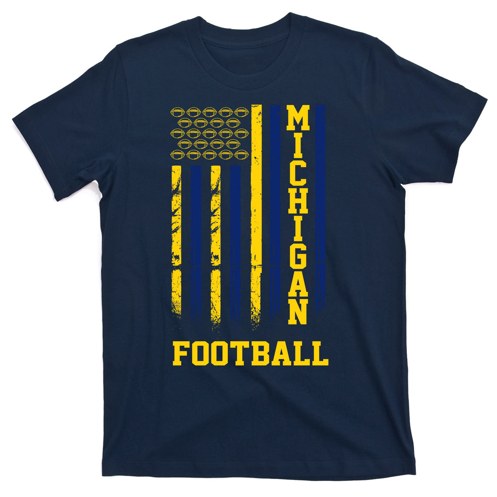 Michigan Football Fan American Flag T-Shirt