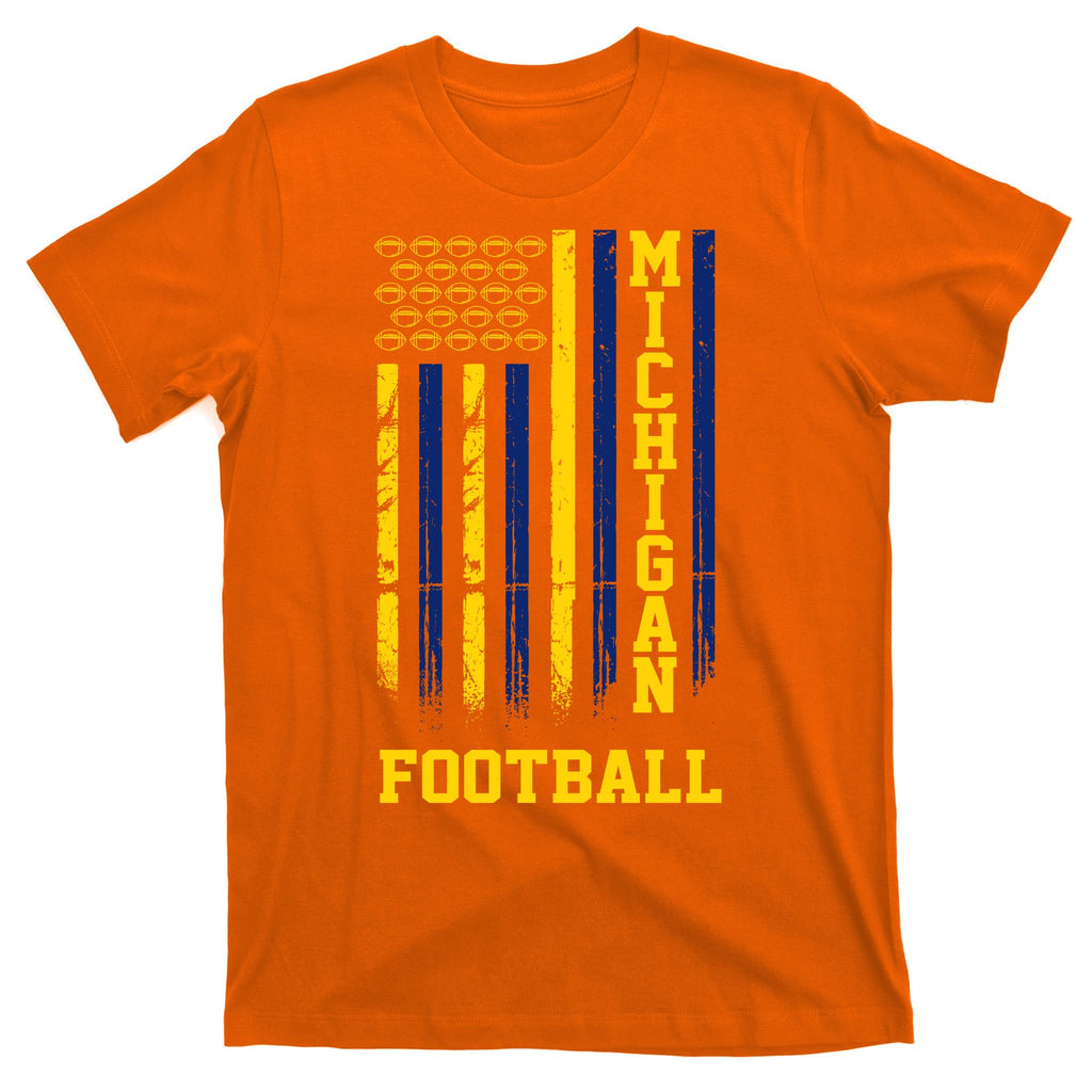 Michigan Football Fan American Flag T-Shirt