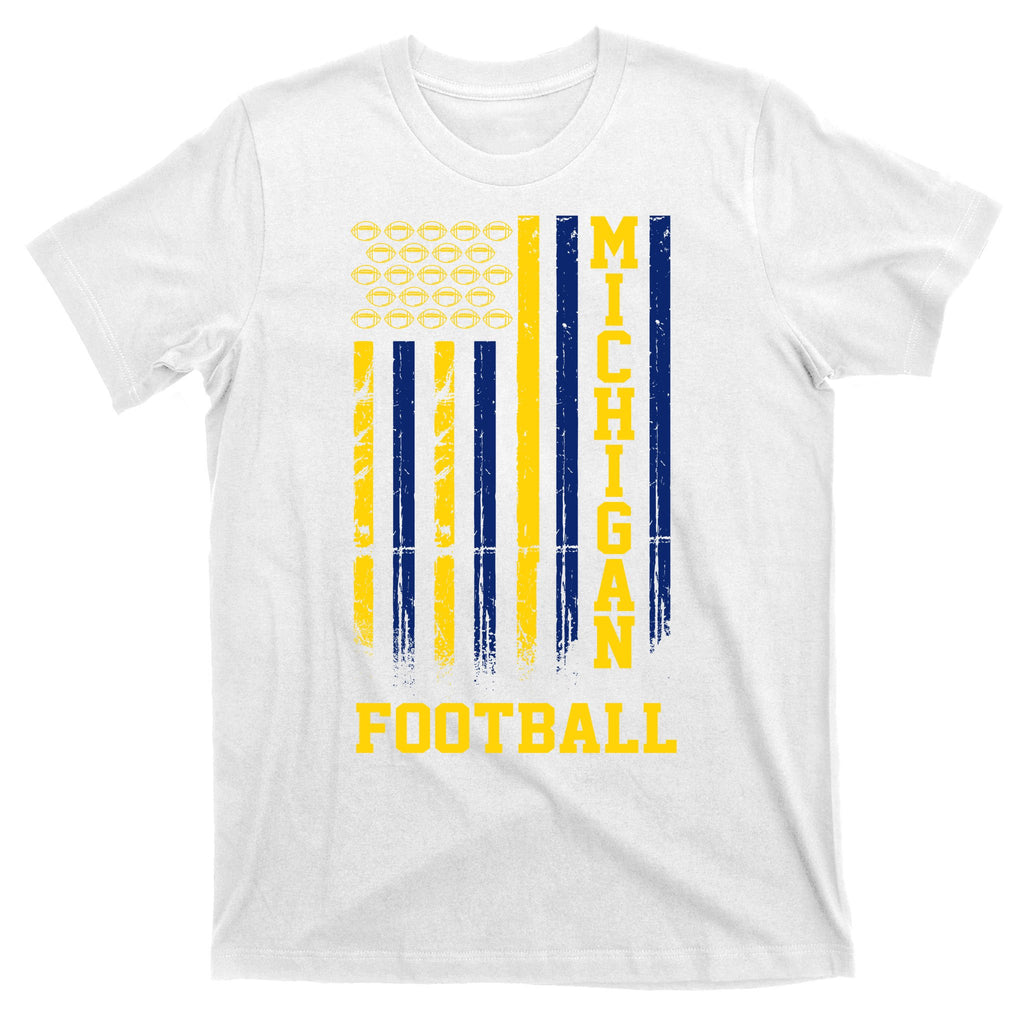 Michigan Football Fan American Flag T-Shirt