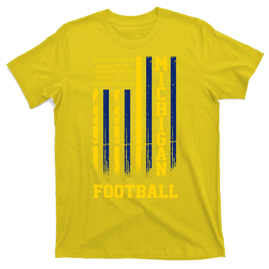 Michigan Football Fan American Flag T-Shirt