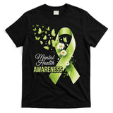 Mental Health Awareness Butterfly Green Ribbon  T-Shirt