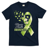 Mental Health Awareness Butterfly Green Ribbon  T-Shirt