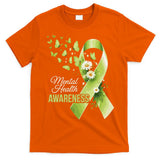 Mental Health Awareness Butterfly Green Ribbon  T-Shirt