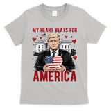 My Heart Beats For America Trump Valentines Day T-Shirt