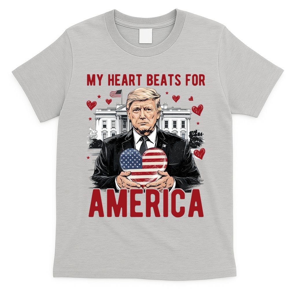 My Heart Beats For America Trump Valentines Day T-Shirt