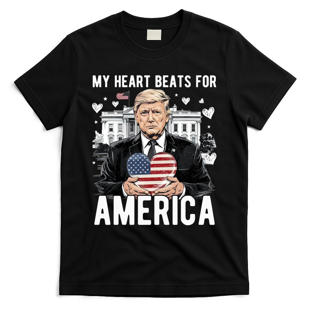 My Heart Beats For America Trump Valentines Day T-Shirt