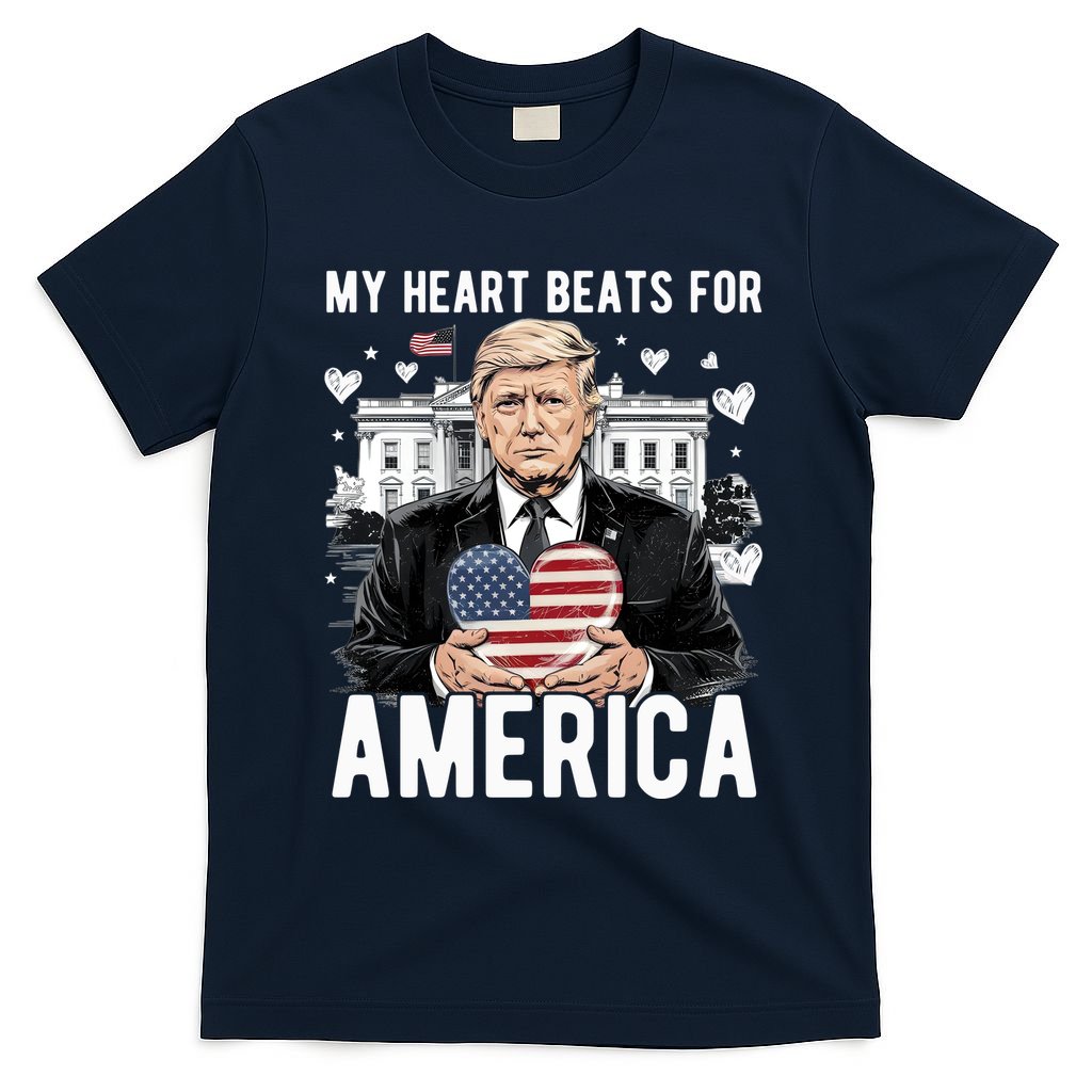 My Heart Beats For America Trump Valentines Day T-Shirt
