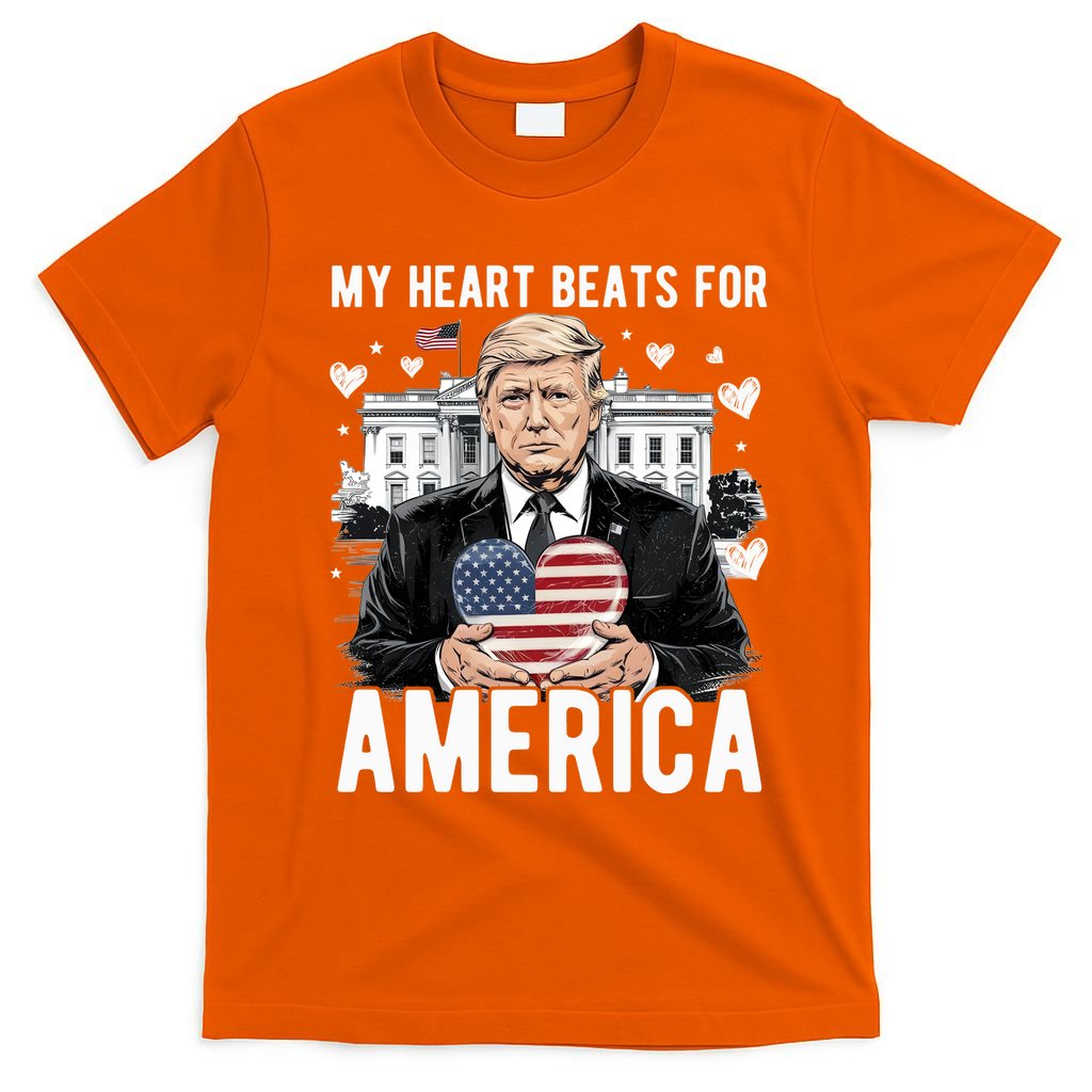 My Heart Beats For America Trump Valentines Day T-Shirt