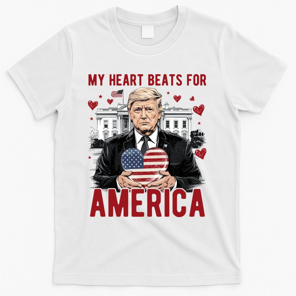 My Heart Beats For America Trump Valentines Day T-Shirt