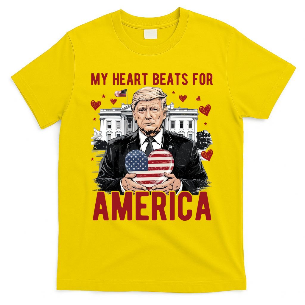 My Heart Beats For America Trump Valentines Day T-Shirt