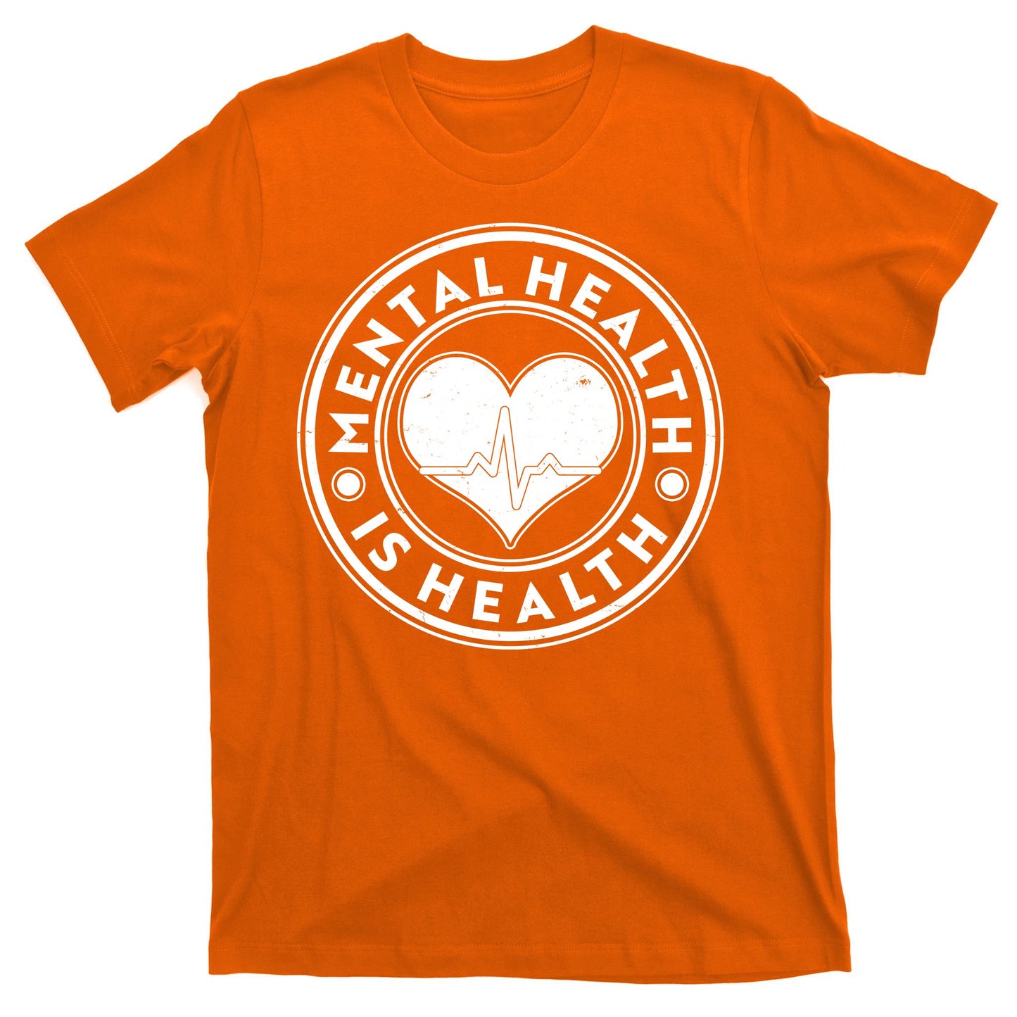 Mental Health Is Health Heartbeat Emblem T-Shirt