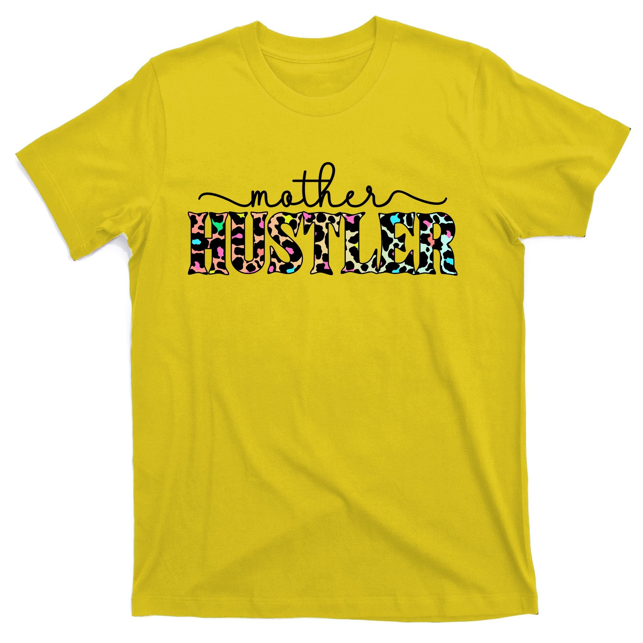 Mother Hustler Neon Cheetah Print Gift For Mom T-Shirt