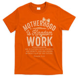 Motherhood Is Kingdom Work Coquette Bow Christian Mom T-Shirt