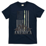 Military American Veteran Flag USA  T-Shirt