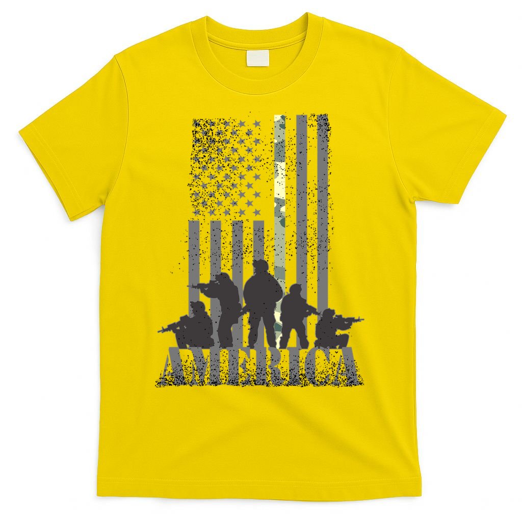 Military American Veteran Flag USA  T-Shirt