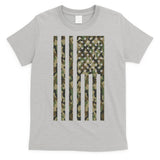 Military Camouflage USA American Flag T-Shirt