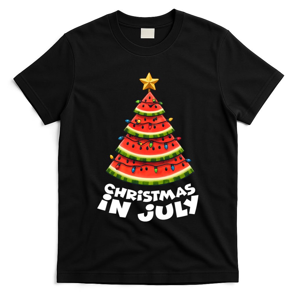 Mele Kalikimaka Water Melon Xmas Tree Christmas In July T-Shirt