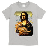 Mona Lisa Hugging Cat T-Shirt