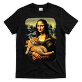 Mona Lisa Hugging Cat T-Shirt