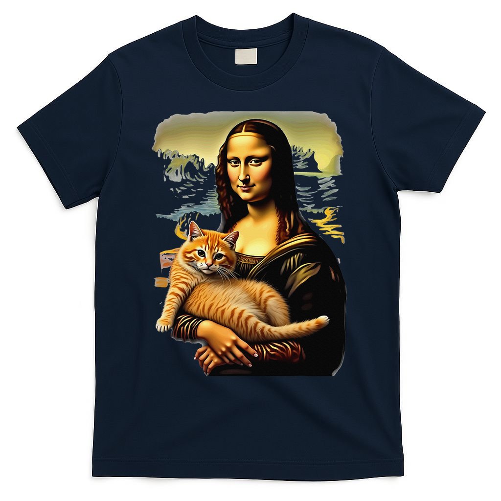 Mona Lisa Hugging Cat T-Shirt