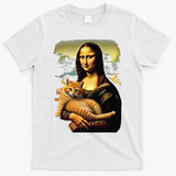 Mona Lisa Hugging Cat T-Shirt
