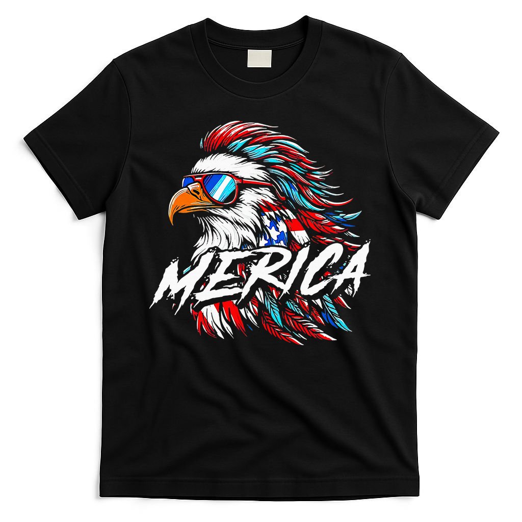 Merica Mullet Eagle Funny 4th Of July T-Shirt