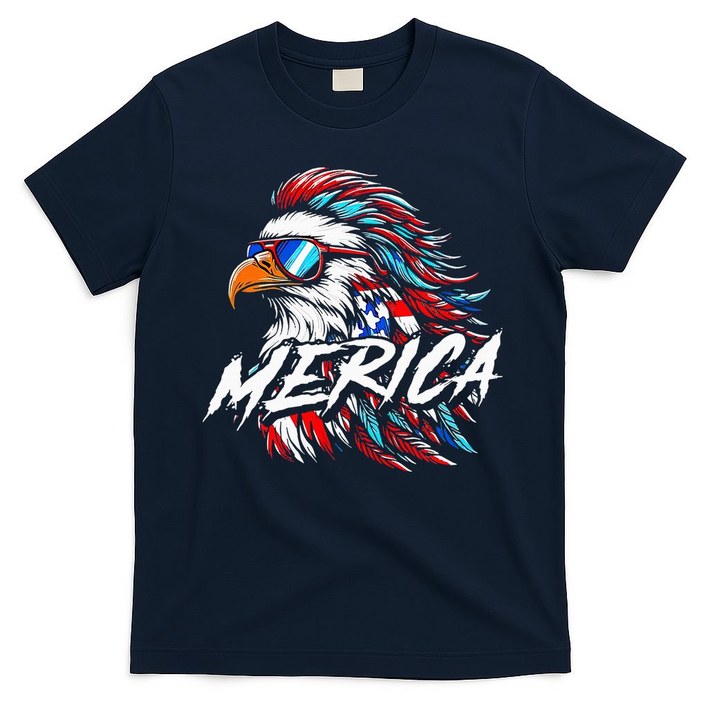 Merica Mullet Eagle Funny 4th Of July T-Shirt