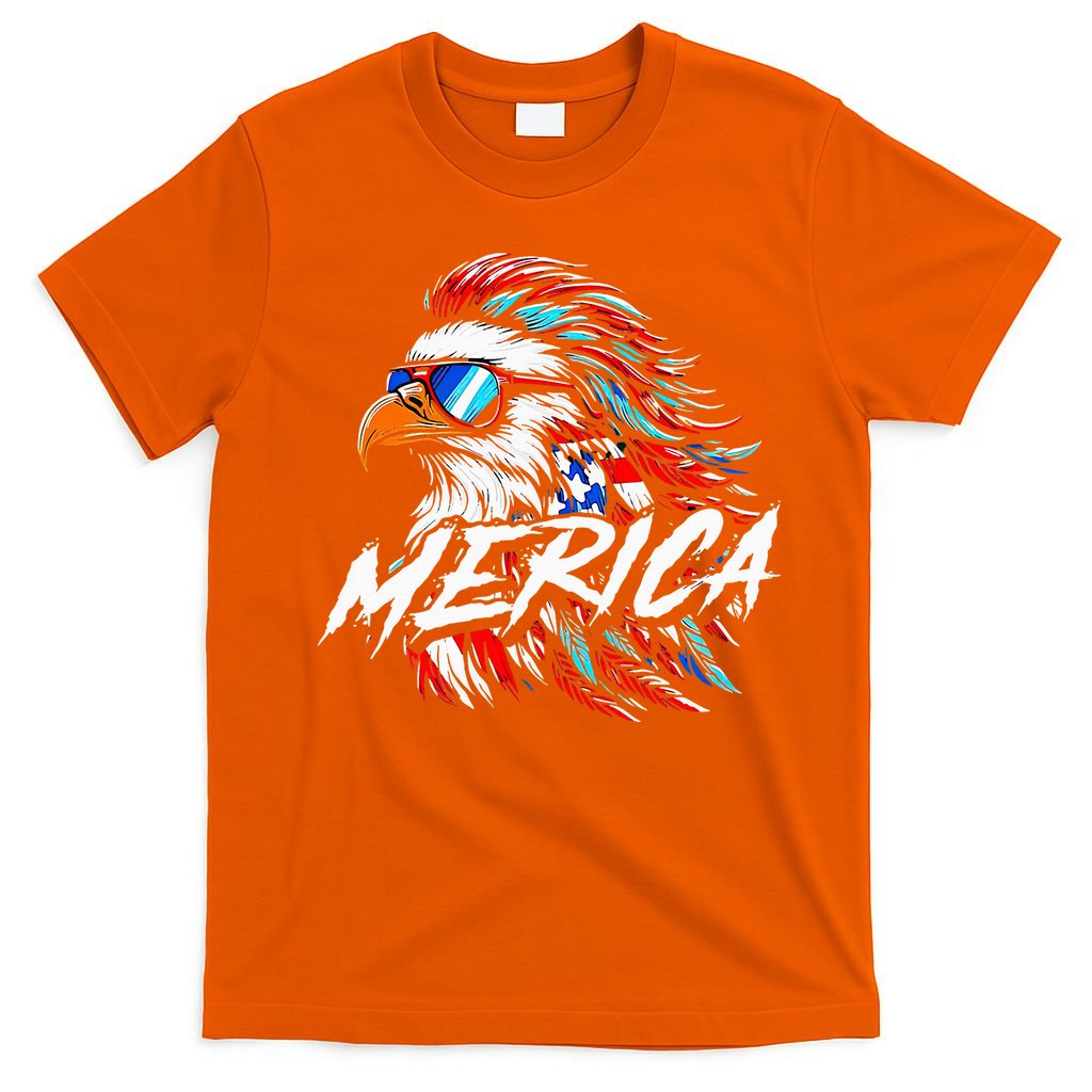 Merica Mullet Eagle Funny 4th Of July T-Shirt