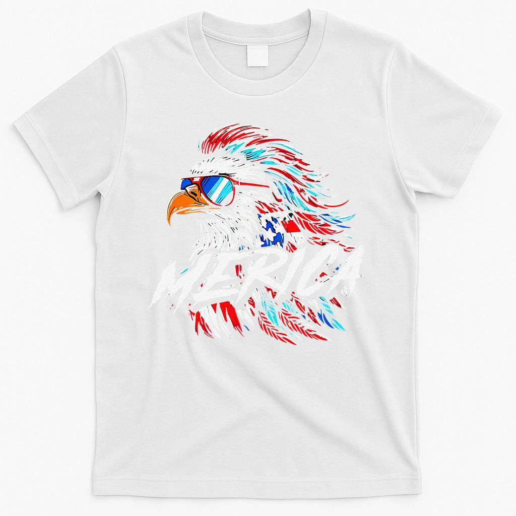 Merica Mullet Eagle Funny 4th Of July T-Shirt