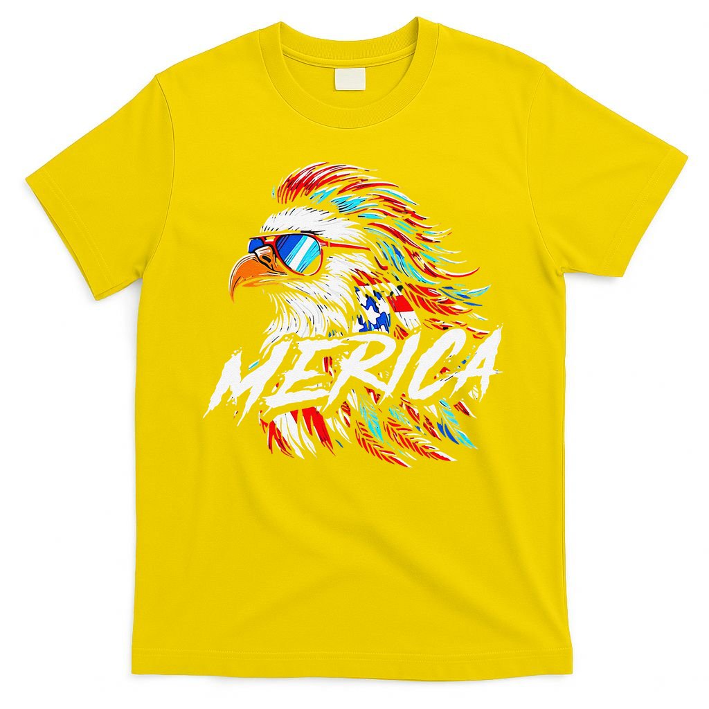 Merica Mullet Eagle Funny 4th Of July T-Shirt