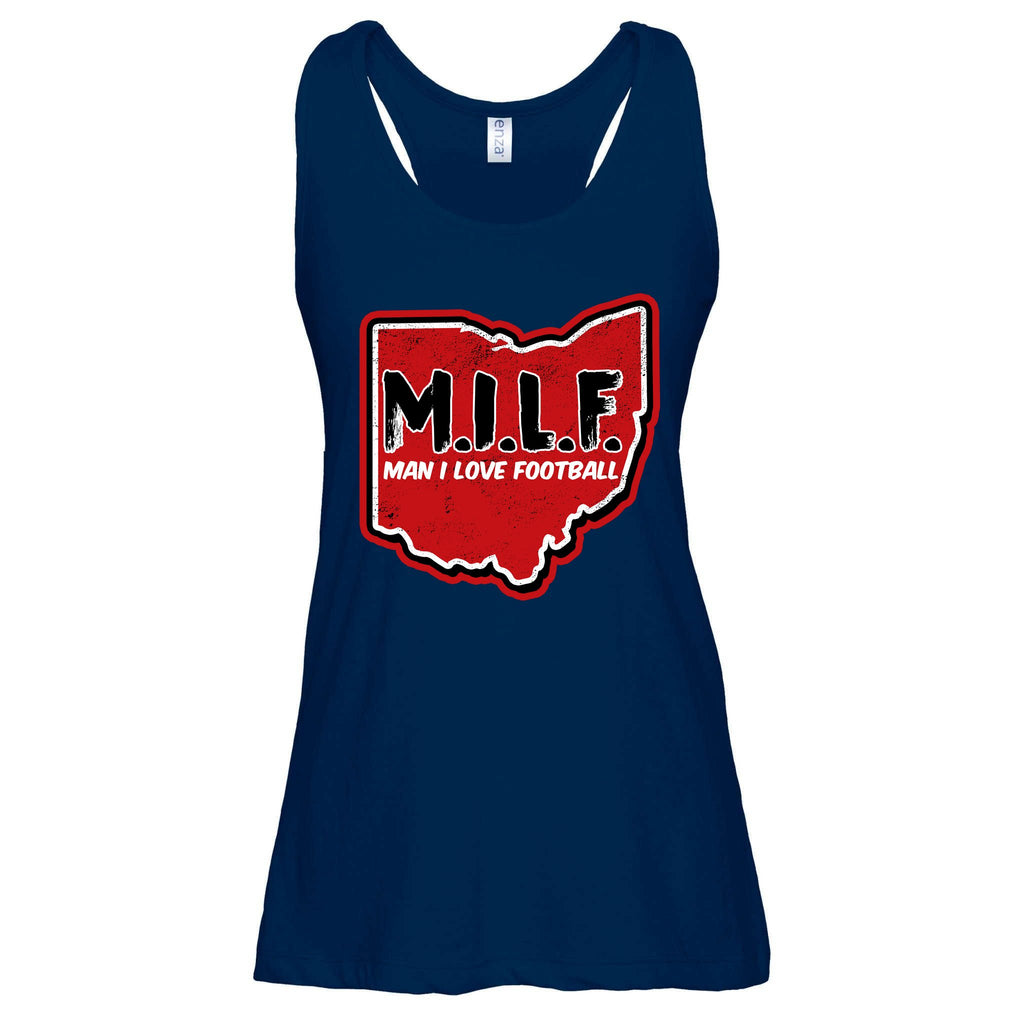 MILF Man I Love Football Ohio State Ladies Essential Flowy Tank