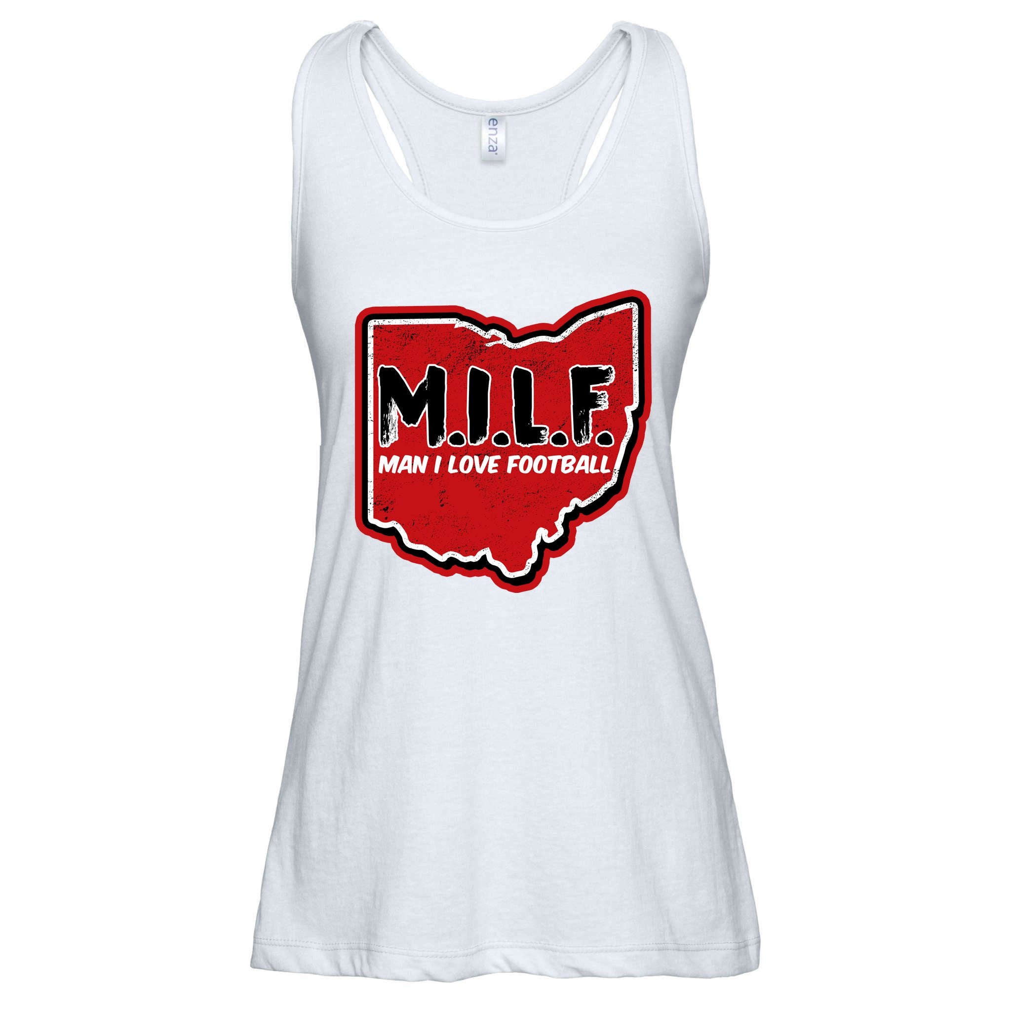 MILF Man I Love Football Ohio State Ladies Essential Flowy Tank