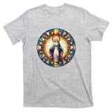 Mother Mary Stained Glass Collection: Mother Of God Jesus Christ Catholic T-Shirt