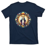 Mother Mary Stained Glass Collection: Mother Of God Jesus Christ Catholic T-Shirt